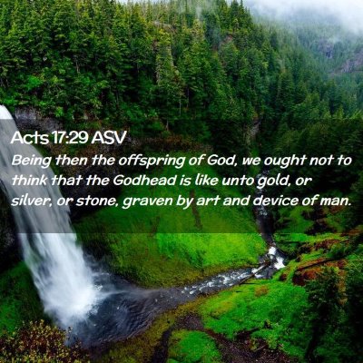 Picture 02 - Acts 17:29 ASV - Being then the offspring of God, we ought not to - Bible Verse Picture