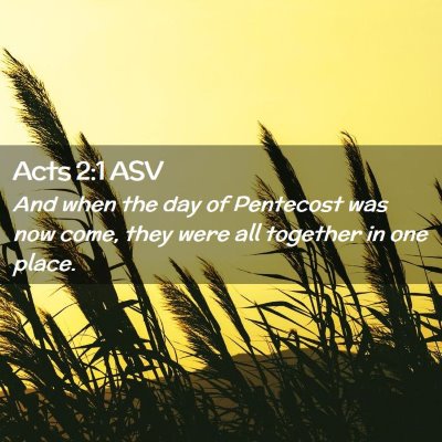 Picture 02 - Acts 2:1 ASV - And when the day of Pentecost was now come, they - Bible Verse Picture