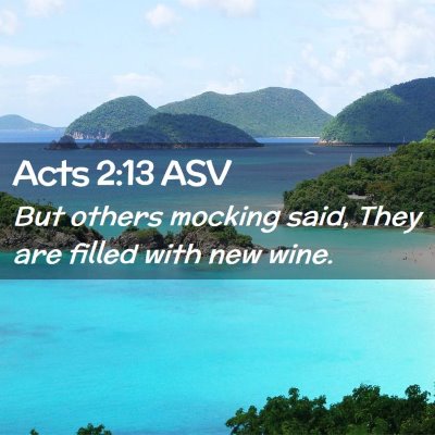 Picture 02 - Acts 2:13 ASV - But others mocking said, They are filled with new - Bible Verse Picture