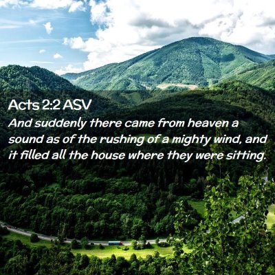 Picture 02 - Acts 2:2 ASV - And suddenly there came from heaven a sound as of - Bible Verse Picture