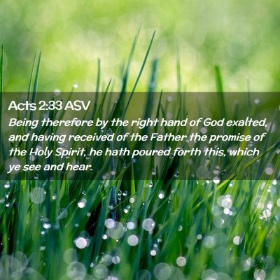 Picture 02 - Acts 2:33 ASV - Being therefore by the right hand of God exalted, - Bible Verse Picture