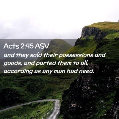 Picture 02 - Acts 2:45 ASV - and they sold their possessions and goods, and - Bible Verse Picture