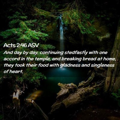 Picture 02 - Acts 2:46 ASV - And day by day, continuing stedfastly with one - Bible Verse Picture