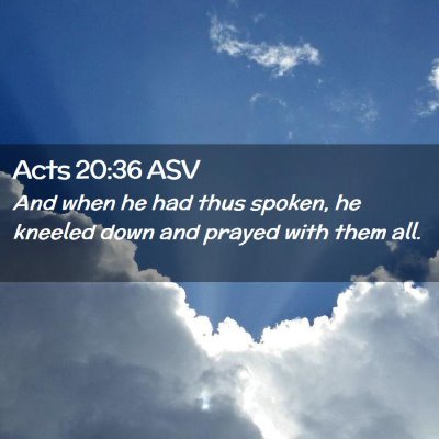 Picture 02 - Acts 20:36 ASV - And when he had thus spoken, he kneeled down and - Bible Verse Picture