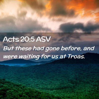 Picture 02 - Acts 20:5 ASV - But these had gone before, and were waiting for - Bible Verse Picture