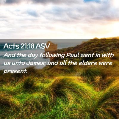 Picture 02 - Acts 21:18 ASV - And the day following Paul went in with us unto - Bible Verse Picture