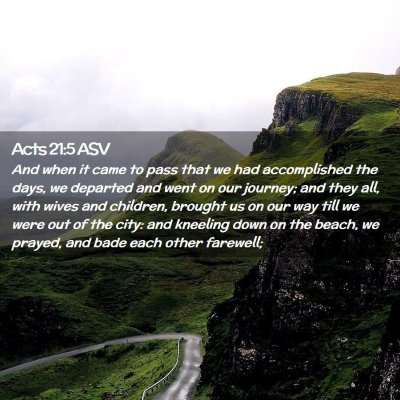 Picture 02 - Acts 21:5 ASV - And when it came to pass that we had accomplished - Bible Verse Picture