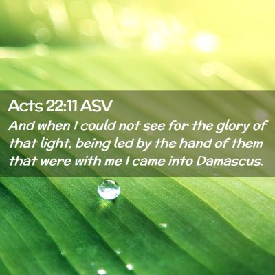 Picture 02 - Acts 22:11 ASV - And when I could not see for the glory of that - Bible Verse Picture