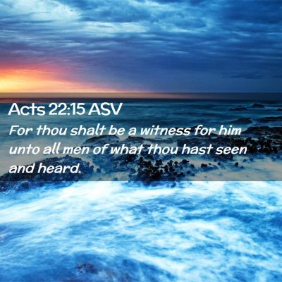 Picture 02 - Acts 22:15 ASV - For thou shalt be a witness for him unto all men - Bible Verse Picture