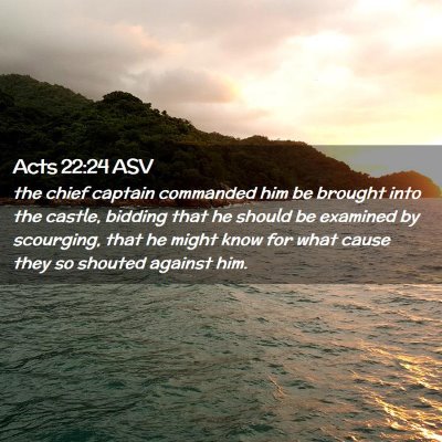 Picture 02 - Acts 22:24 ASV - the chief captain commanded him be brought into - Bible Verse Picture