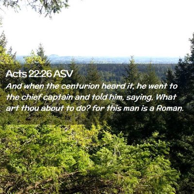 Picture 02 - Acts 22:26 ASV - And when the centurion heard it, he went to the - Bible Verse Picture