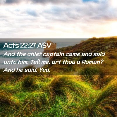 Picture 02 - Acts 22:27 ASV - And the chief captain came and said unto him, - Bible Verse Picture