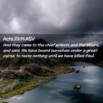 Picture 02 - Acts 23:14 ASV - And they came to the chief priests and the - Bible Verse Picture