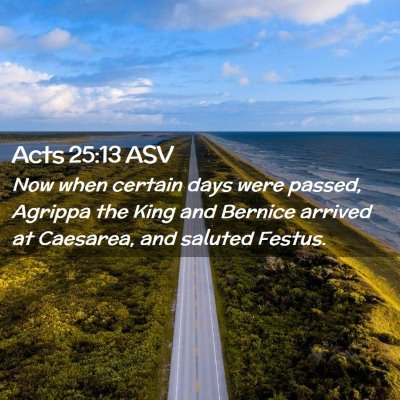 Picture 02 - Acts 25:13 ASV - Now when certain days were passed, Agrippa the - Bible Verse Picture