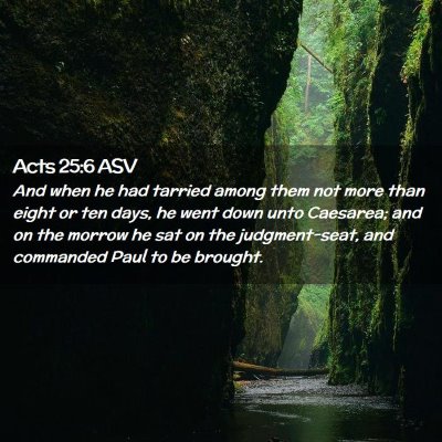 Picture 02 - Acts 25:6 ASV - And when he had tarried among them not more than - Bible Verse Picture