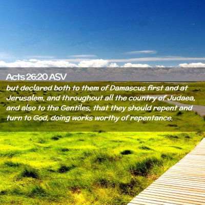 Picture 02 - Acts 26:20 ASV - but declared both to them of Damascus first and - Bible Verse Picture