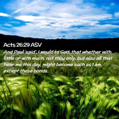 Picture 02 - Acts 26:29 ASV - And Paul `said', I would to God, that whether - Bible Verse Picture