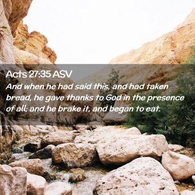 Picture 02 - Acts 27:35 ASV - And when he had said this, and had taken bread, - Bible Verse Picture