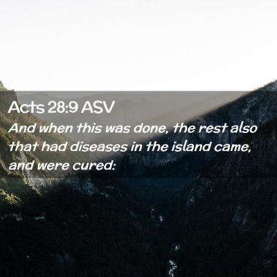 Picture 02 - Acts 28:9 ASV - And when this was done, the rest also that had - Bible Verse Picture