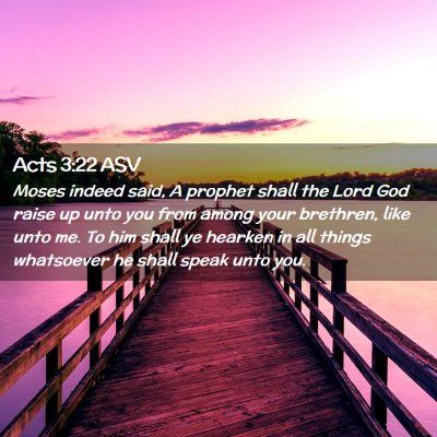 Picture 02 - Acts 3:22 ASV - Moses indeed said, A prophet shall the Lord God - Bible Verse Picture