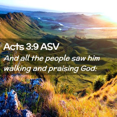 Picture 02 - Acts 3:9 ASV - And all the people saw him walking and praising - Bible Verse Picture