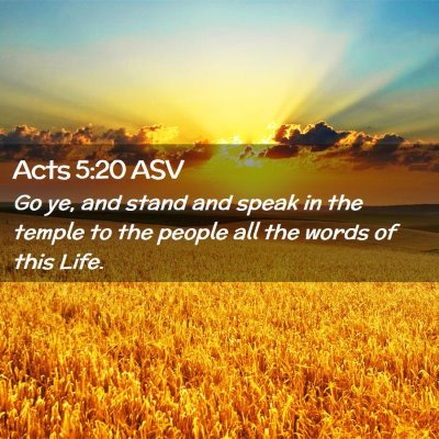 Picture 02 - Acts 5:20 ASV - Go ye, and stand and speak in the temple to the - Bible Verse Picture