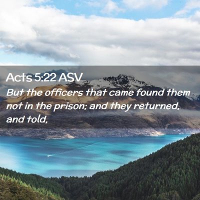 Picture 02 - Acts 5:22 ASV - But the officers that came found them not in the - Bible Verse Picture