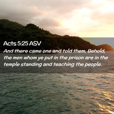 Picture 02 - Acts 5:25 ASV - And there came one and told them, Behold, the men - Bible Verse Picture
