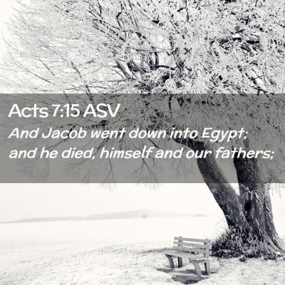 Picture 02 - Acts 7:15 ASV - And Jacob went down into Egypt; and he died, - Bible Verse Picture