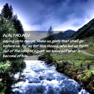 Picture 02 - Acts 7:40 ASV - saying unto Aaron, Make us gods that shall go - Bible Verse Picture