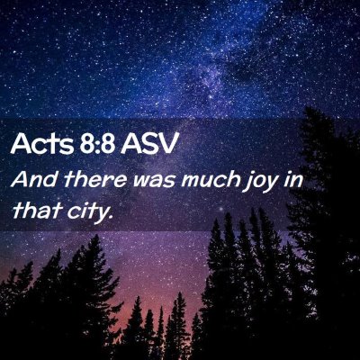 Picture 02 - Acts 8:8 ASV - And there was much joy in that - Bible Verse Picture