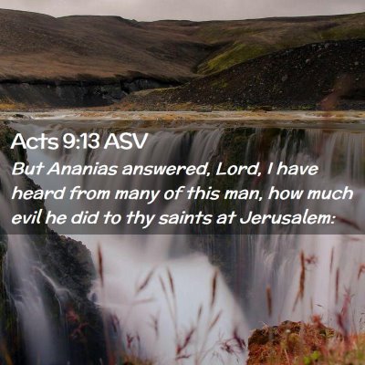 Picture 02 - Acts 9:13 ASV - But Ananias answered, Lord, I have heard from - Bible Verse Picture