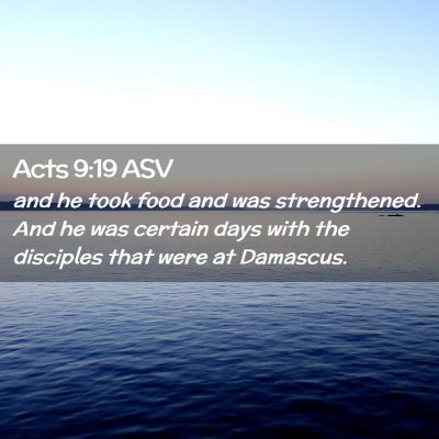 Picture 02 - Acts 9:19 ASV - and he took food and was strengthened. And he was - Bible Verse Picture