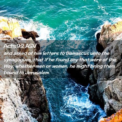 Picture 02 - Acts 9:2 ASV - and asked of him letters to Damascus unto the - Bible Verse Picture