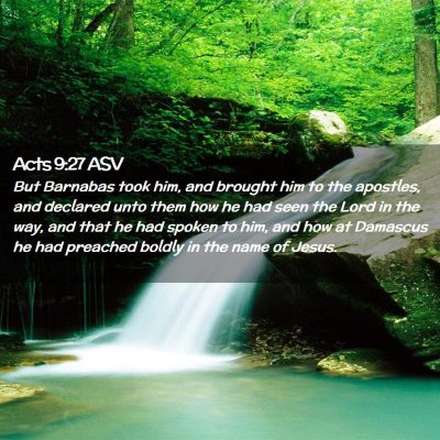 Picture 02 - Acts 9:27 ASV - But Barnabas took him, and brought him to the - Bible Verse Picture