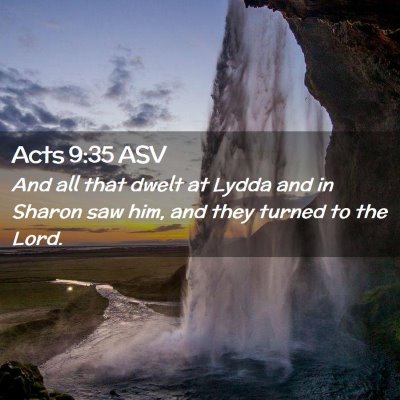 Picture 02 - Acts 9:35 ASV - And all that dwelt at Lydda and in Sharon saw - Bible Verse Picture