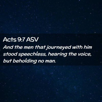 Picture 02 - Acts 9:7 ASV - And the men that journeyed with him stood - Bible Verse Picture