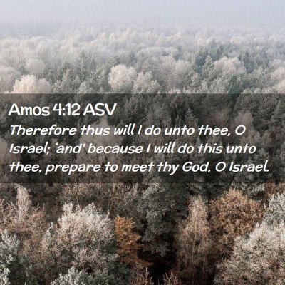 Picture 02 - Amos 4:12 ASV - Therefore thus will I do unto thee, O Israel; - Bible Verse Picture