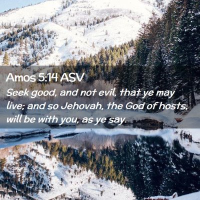 Picture 02 - Amos 5:14 ASV - Seek good, and not evil, that ye may live; and so - Bible Verse Picture
