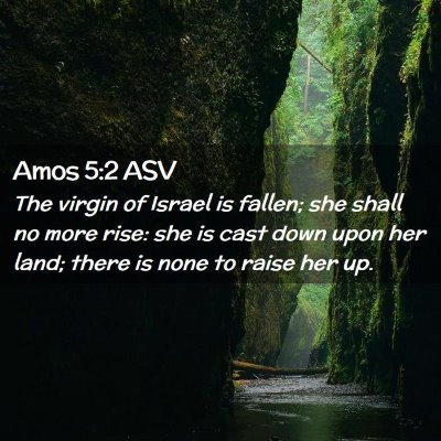 Picture 02 - Amos 5:2 ASV - The virgin of Israel is fallen; she shall no more - Bible Verse Picture