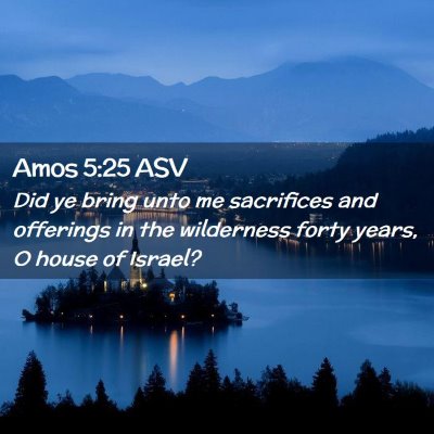 Picture 02 - Amos 5:25 ASV - Did ye bring unto me sacrifices and offerings in - Bible Verse Picture