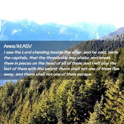 Picture 02 - Amos 9:1 ASV - I saw the Lord standing beside the altar: and he - Bible Verse Picture