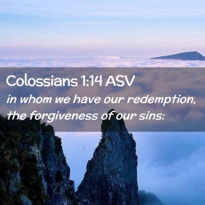 Picture 02 - Colossians 1:14 ASV - in whom we have our redemption, the forgiveness - Bible Verse Picture