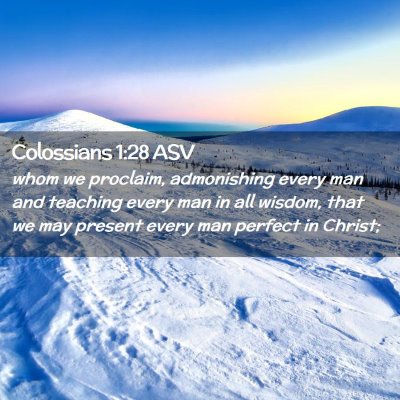 Picture 02 - Colossians 1:28 ASV - whom we proclaim, admonishing every man and - Bible Verse Picture