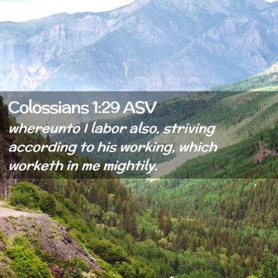 Picture 02 - Colossians 1:29 ASV - whereunto I labor also, striving according to his - Bible Verse Picture
