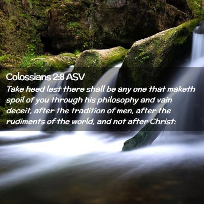 Picture 02 - Colossians 2:8 ASV - Take heed lest there shall be any one that maketh - Bible Verse Picture