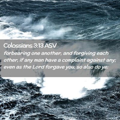 Picture 02 - Colossians 3:13 ASV - forbearing one another, and forgiving each other, - Bible Verse Picture
