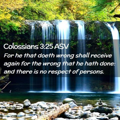 Picture 02 - Colossians 3:25 ASV - For he that doeth wrong shall receive again for - Bible Verse Picture