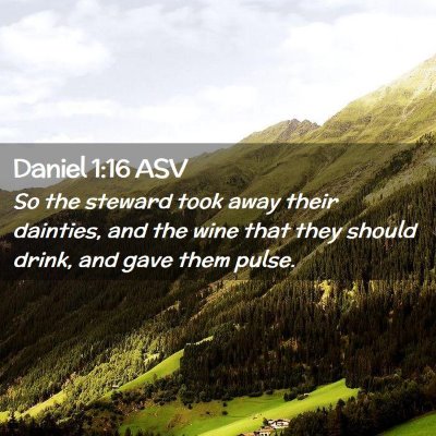 Picture 02 - Daniel 1:16 ASV - So the steward took away their dainties, and the - Bible Verse Picture
