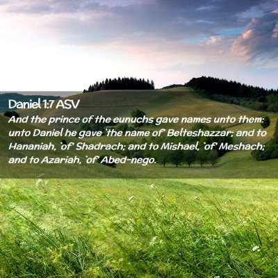 Picture 02 - Daniel 1:7 ASV - And the prince of the eunuchs gave names unto - Bible Verse Picture